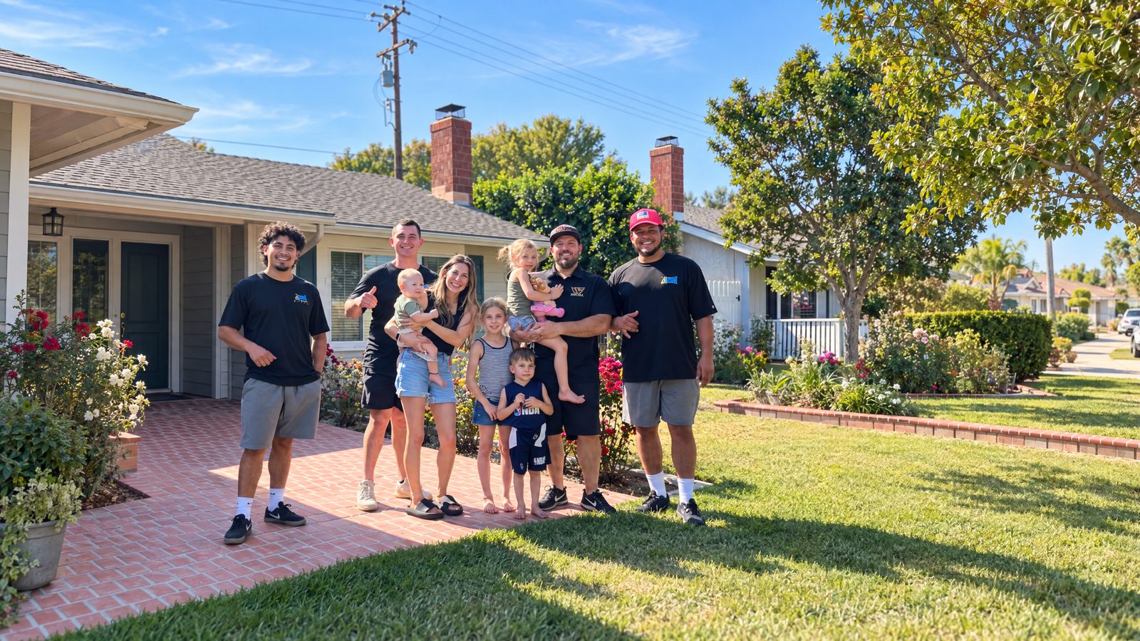 Mama Boy Movers crew and happy client family after a residential move